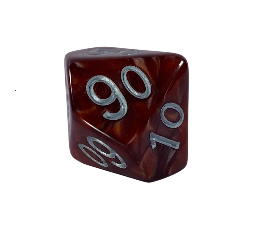 Marble Maroon dice - d%