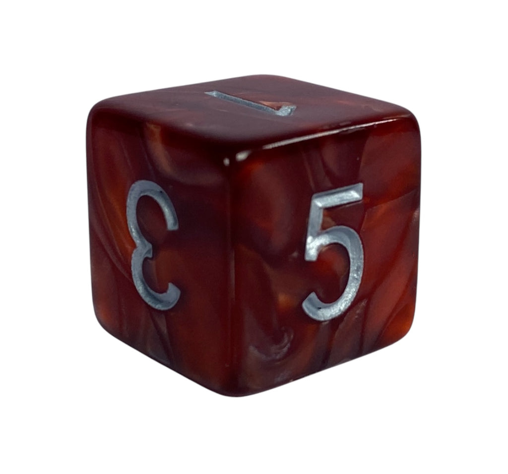 Marble Maroon dice - d6