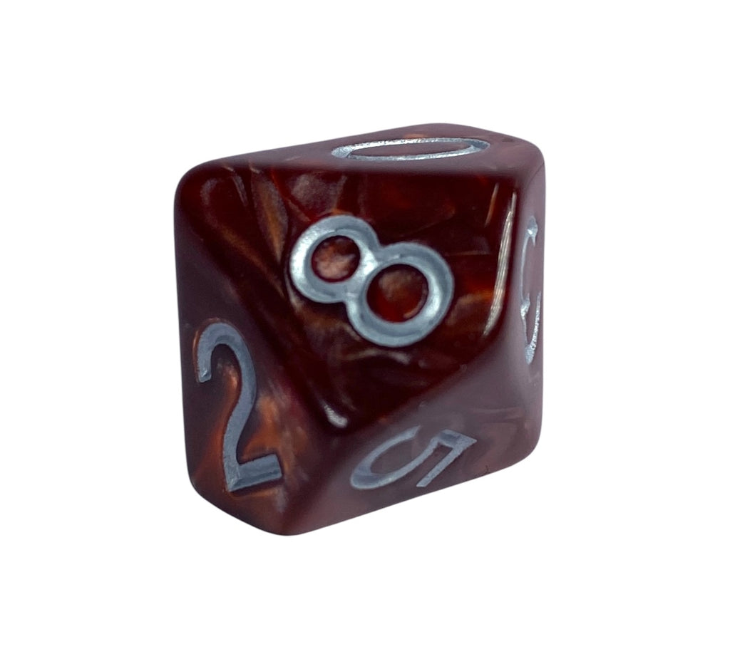 Marble Maroon dice - d10