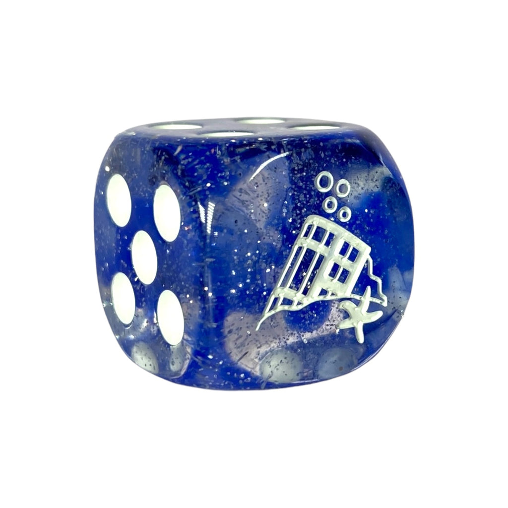 Sunken Silver- Singles d6 pipped 18mm w/ symbol dice