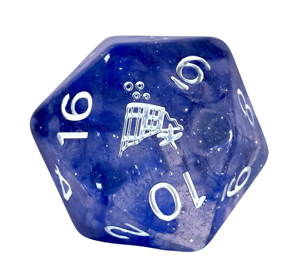Dice Sunken Silver XL d20